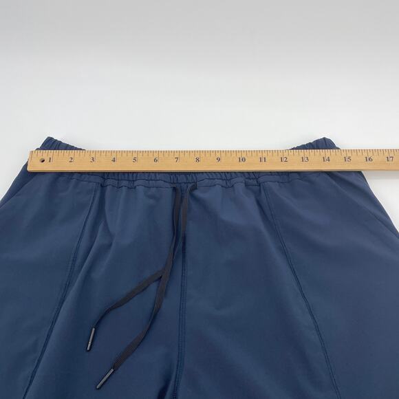 LULULEMON High Rise Crop Womens Size 10 Blue Lightweight Stretch Pockets Lounge - Picture 4 of 9